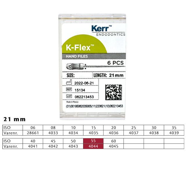 K-Flex file 21 mm nr. 55, 6 stk.