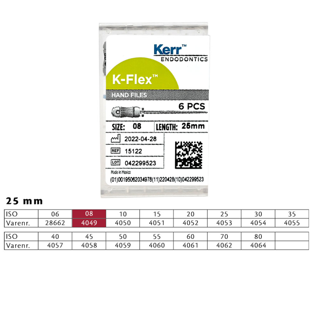 K-Flex file 25 mm nr. 08, 6 stk.