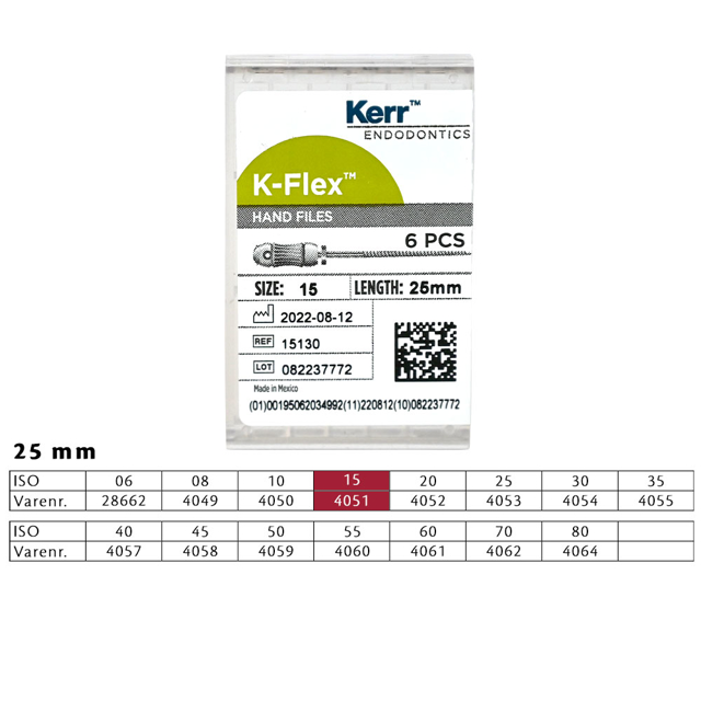 K-Flex file 25 mm nr. 15, 6 stk.
