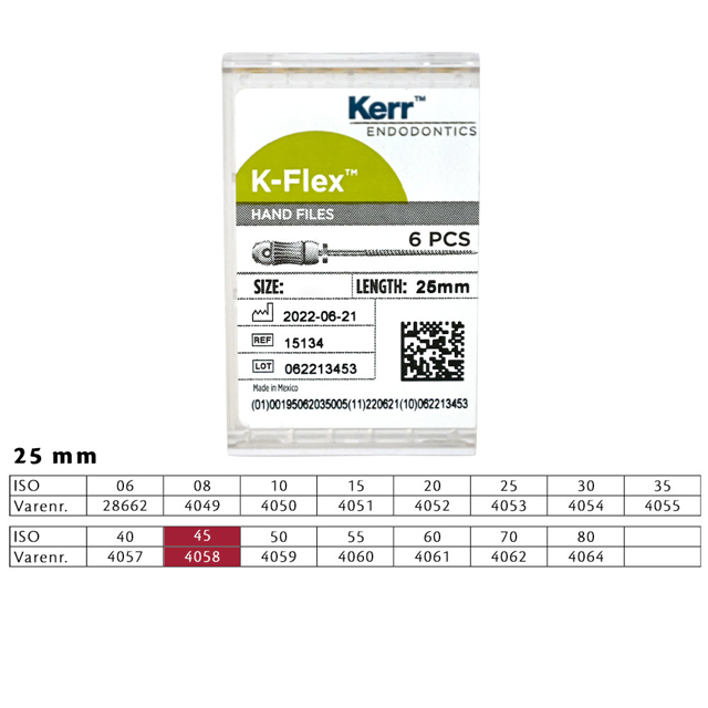 K-Flex file 25 mm nr. 45, 6 stk.