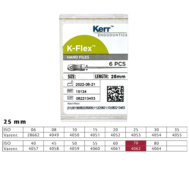 K-Flex file 25 mm nr. 70, 6 stk.