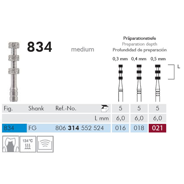 Meisinger diamant lab. red. FG 834/021, blå, 5 stk