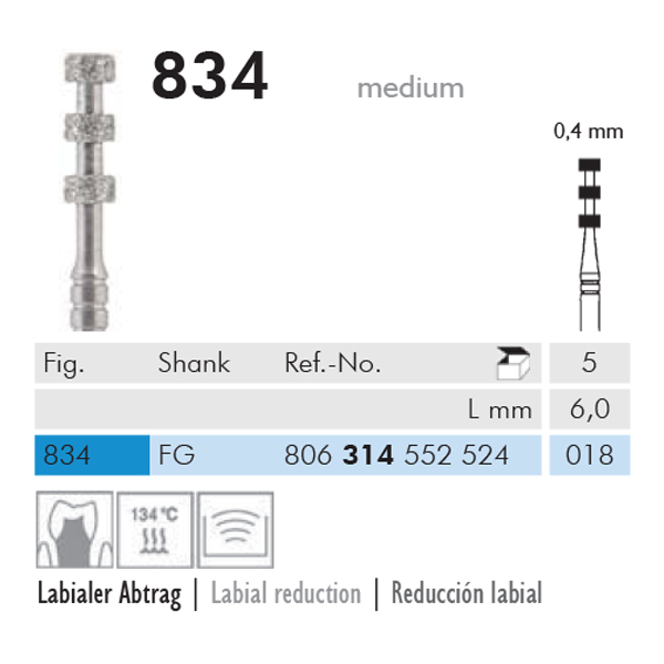 Meisinger diamant lab. red. FG 834/018, blå, 5 stk