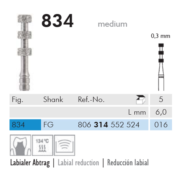 Meisinger diamant lab.red. FG 834/016, blå, 5 stk.