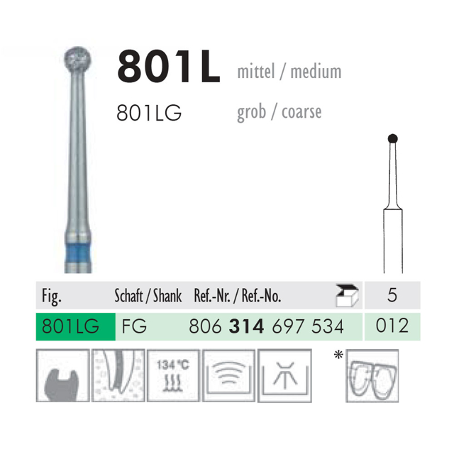 Meisinger diamant FG 801LG/012, grøn, 5 stk.