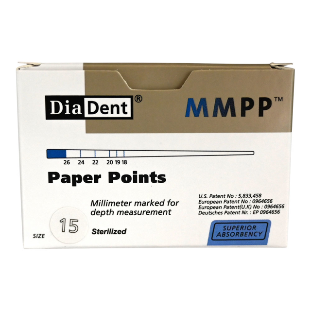 DiaDent paperpoints m. mm-inddeling str 15 200 stk