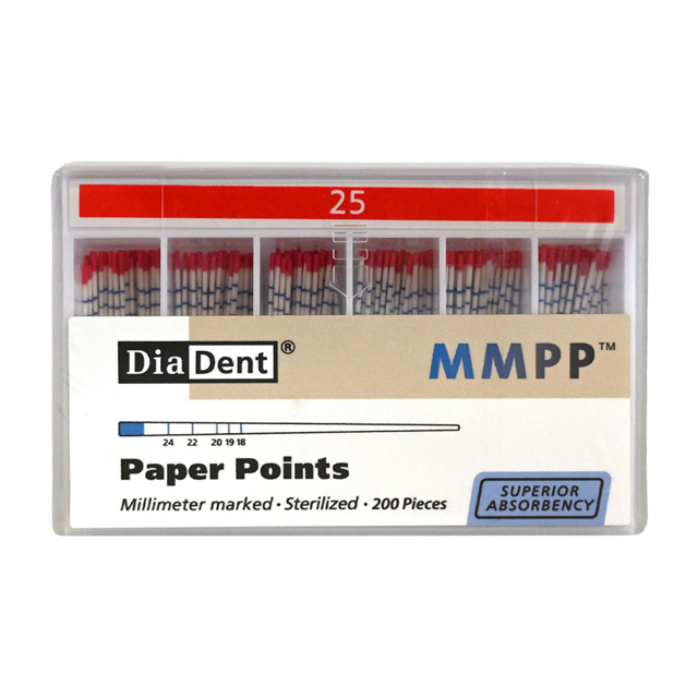 DiaDent paperpoints m. mm-inddeling str 25 200 stk