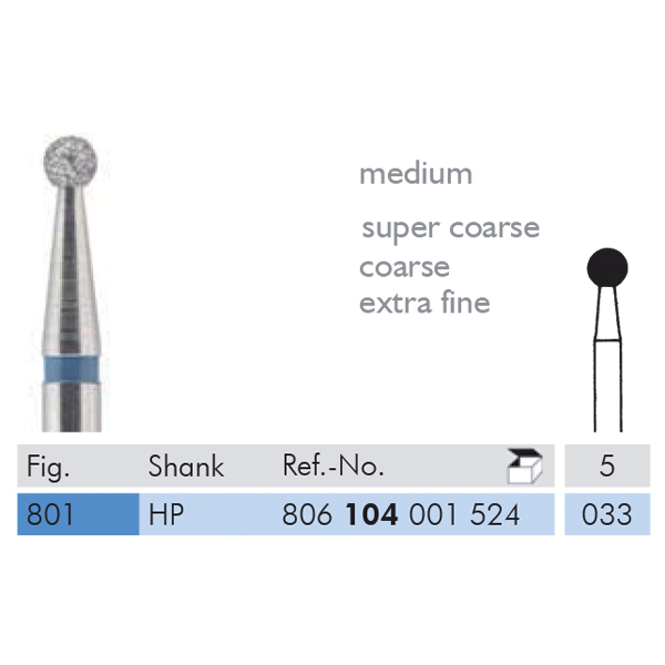 Meisinger diamant rund HP 801/033, blå, 5 stk.