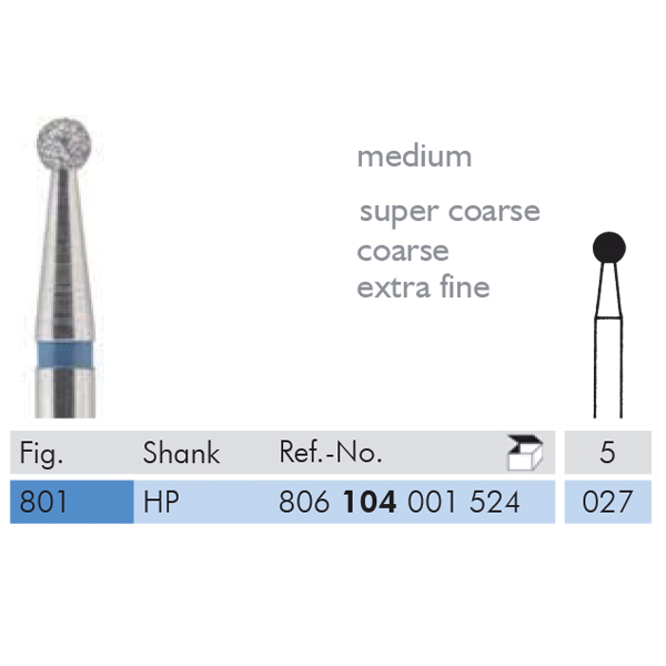 Meisinger diamant rund HP 801/027, blå, 5 stk.