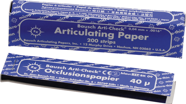 Bausch artikulationspapir BK-09 blå, 200 stk.