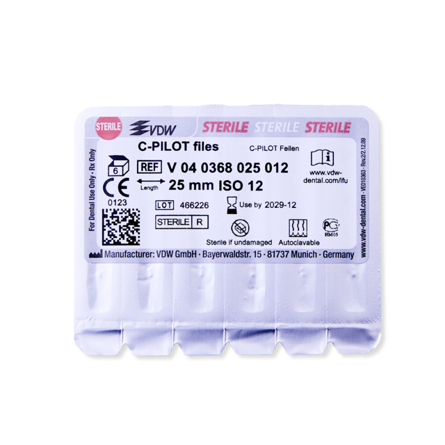 VDW C-Pilot file, 25 mm, nr. 12,5, 6 stk.