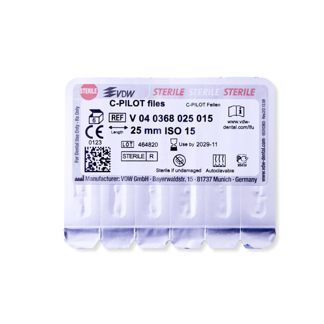 VDW C-Pilot file, 25 mm, nr. 15, 6 stk.