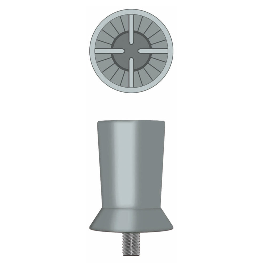 Hawe gummikopper nr. 9001m/skrue lysegrå, 30 stk.