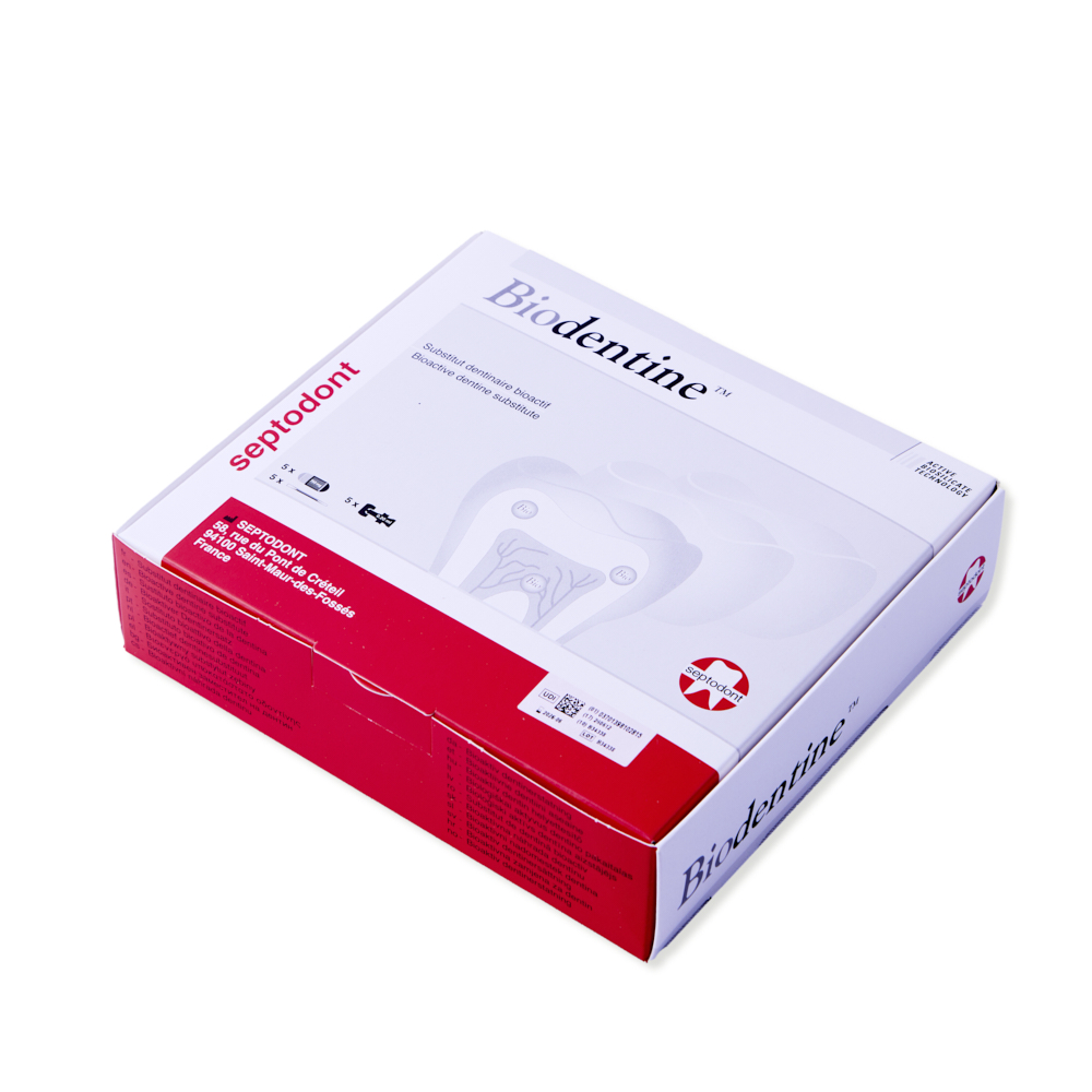 Biodentine dentinerstatning, 5 stk kapsler og pipetter