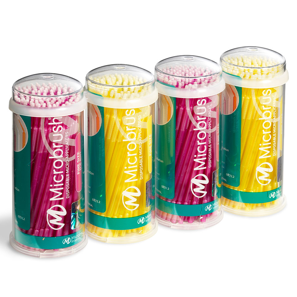 Microbrush Fine gul/pink, 4 x 100 stk.