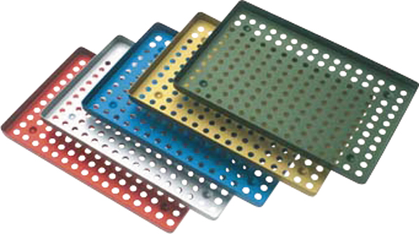 Aluminiumsbakke perforerede, rød, stk.