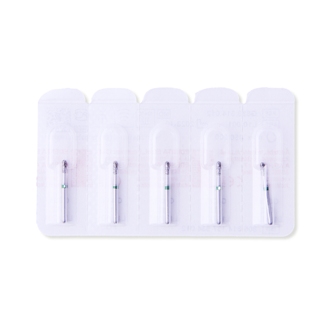 Edenta diamant cylinder FG G838/012 grøn, 5 stk.