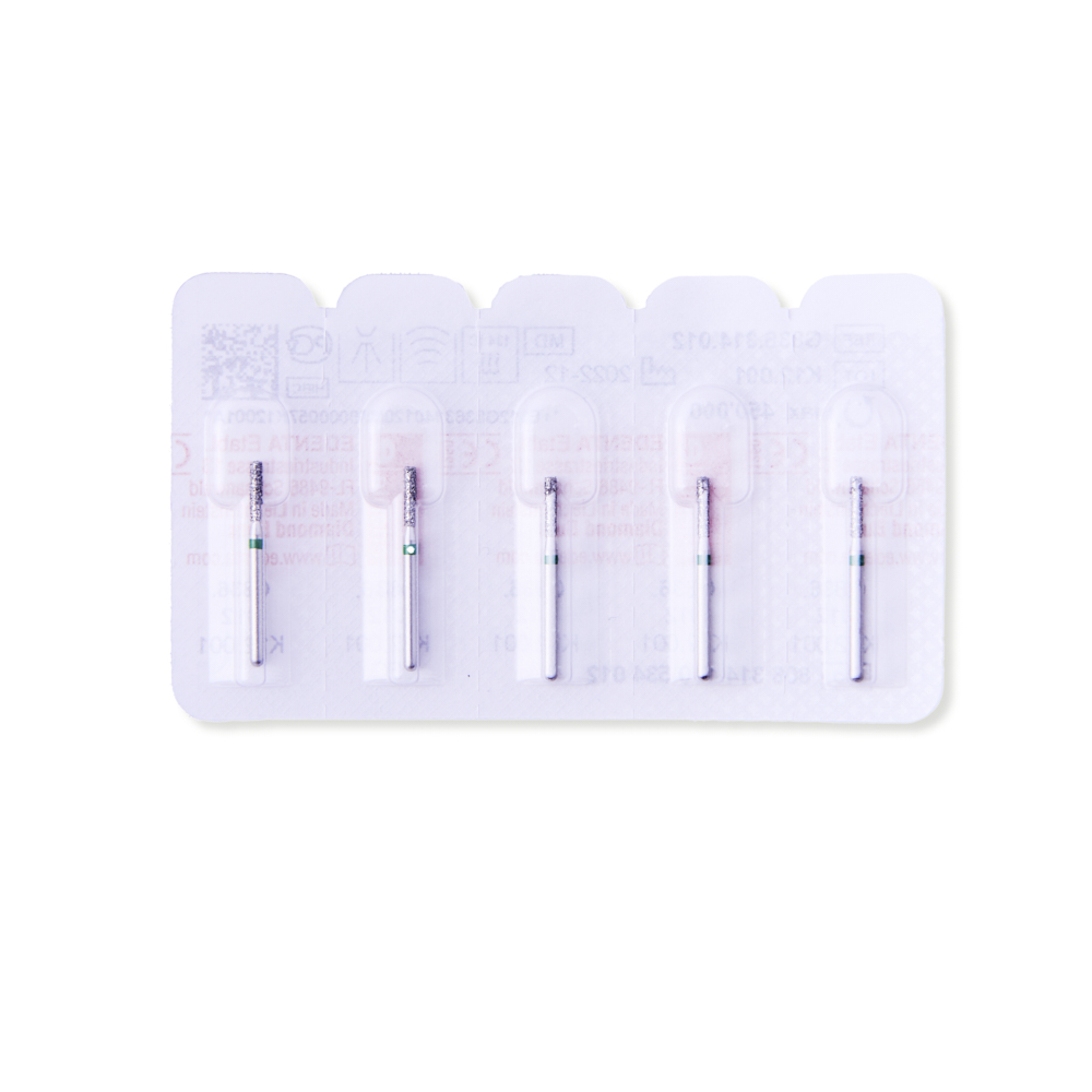 Edenta diamant cylinder FG G836/012 grøn, 5 stk.