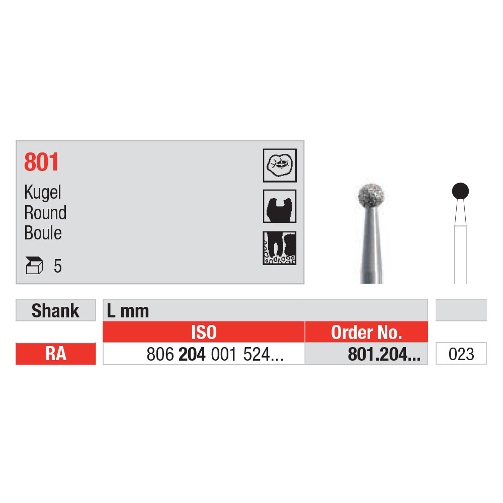 Edenta diamant rund RA 801/023, 6 stk