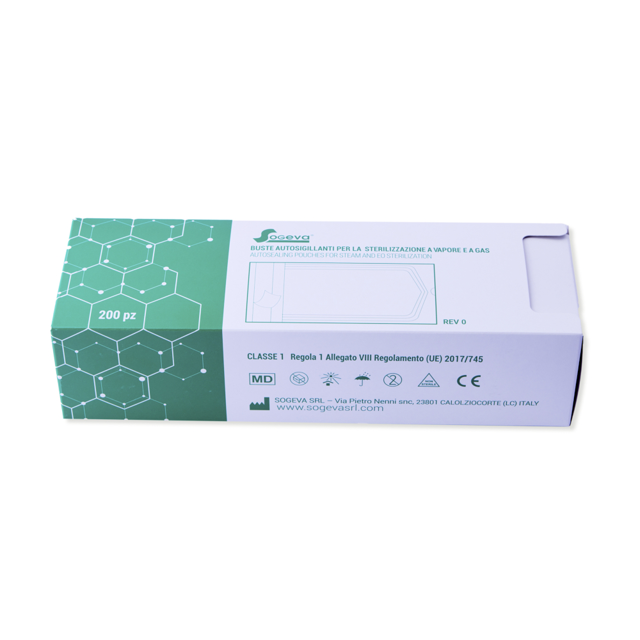 Sogeva autoklaveposer m/klæb 9 x 23 cm, 200 stk.
