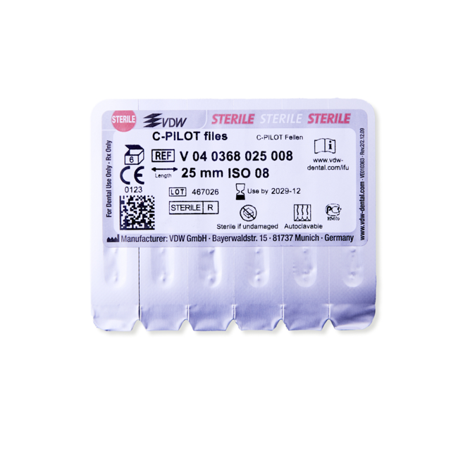 VDW C-Pilot file, 25 mm, nr. 08, 6 stk.
