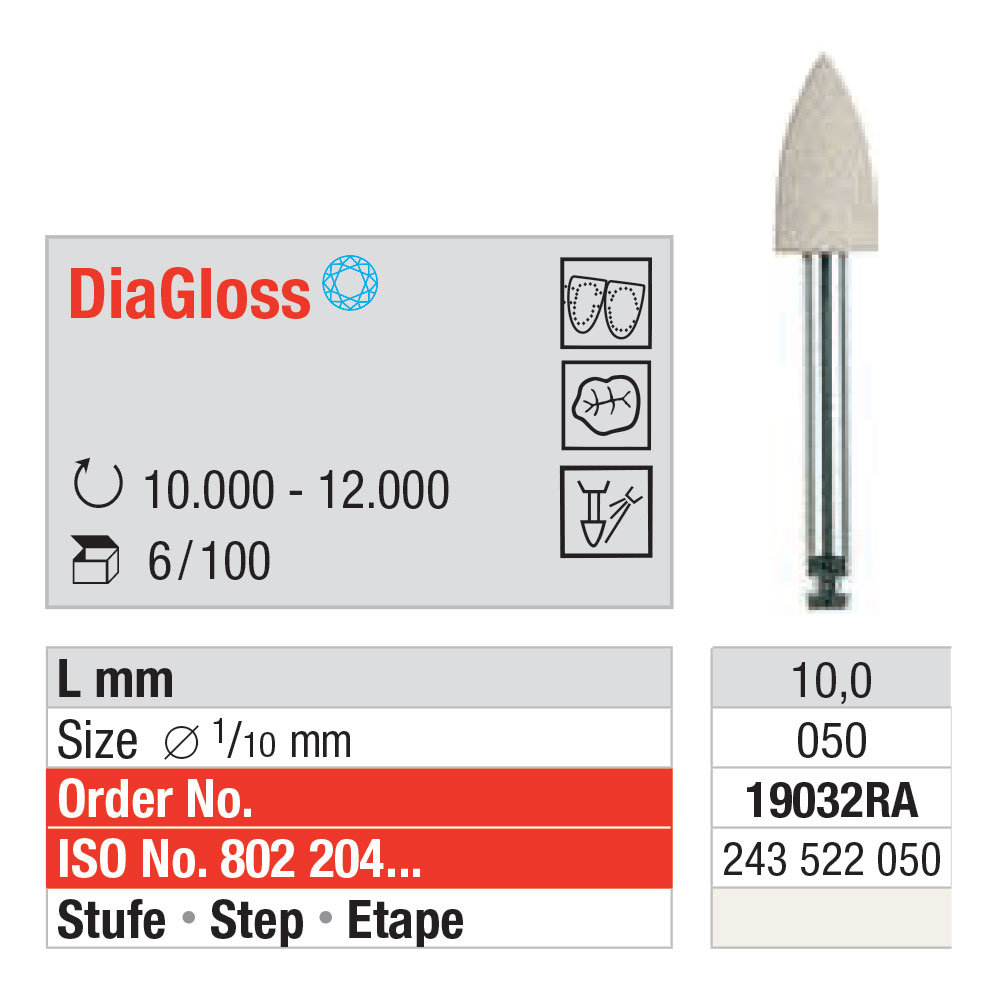 Edenta DiaGloss polerer 19032 RA, 6 stk.