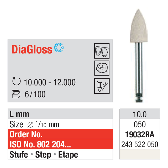 Edenta DiaGloss polerer 19032 RA, 6 stk.