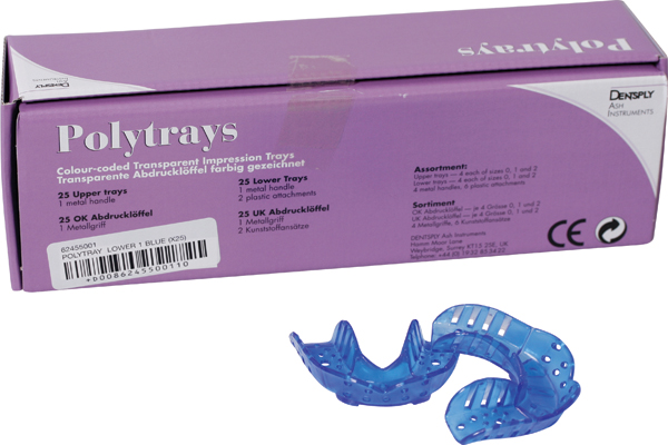 Udgået - Polytrays aftryksskeer blå nr. 1 t/UK, 25 stk.