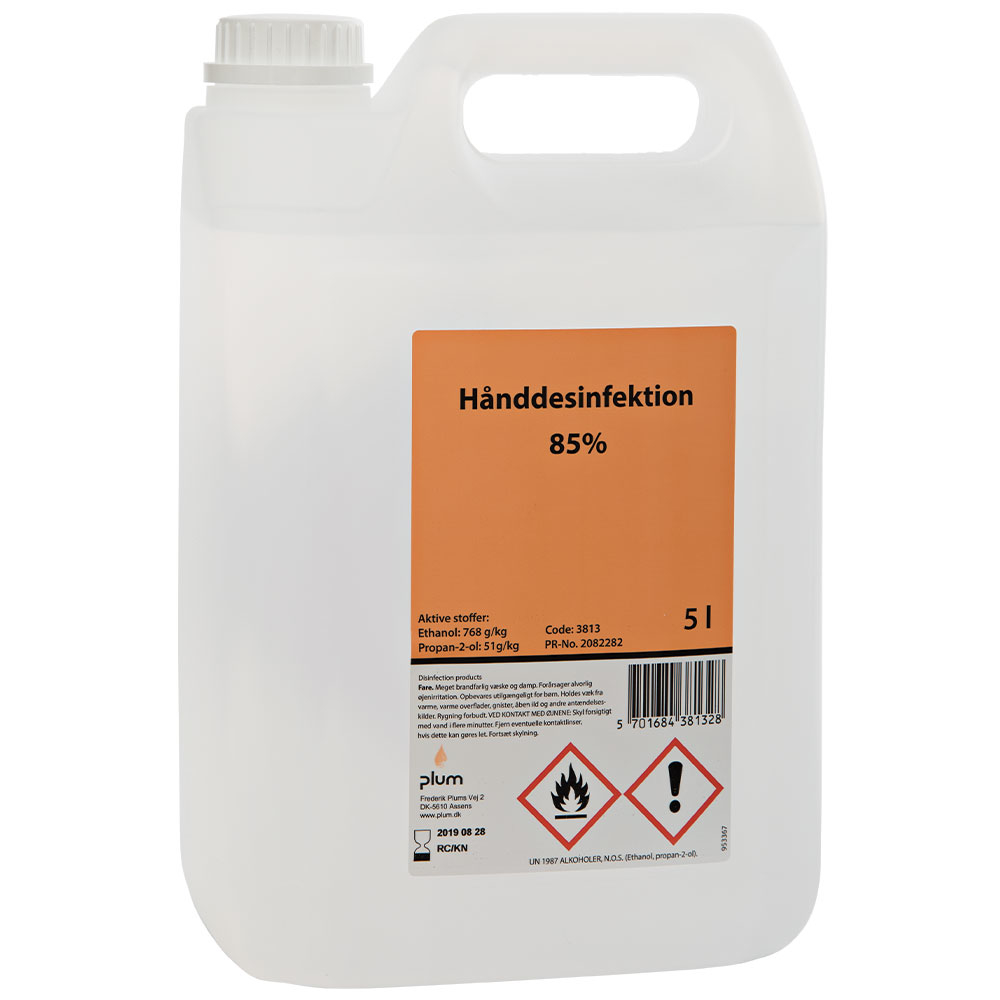 Plum Hånddesinfektion 85%, flydende, 5 l