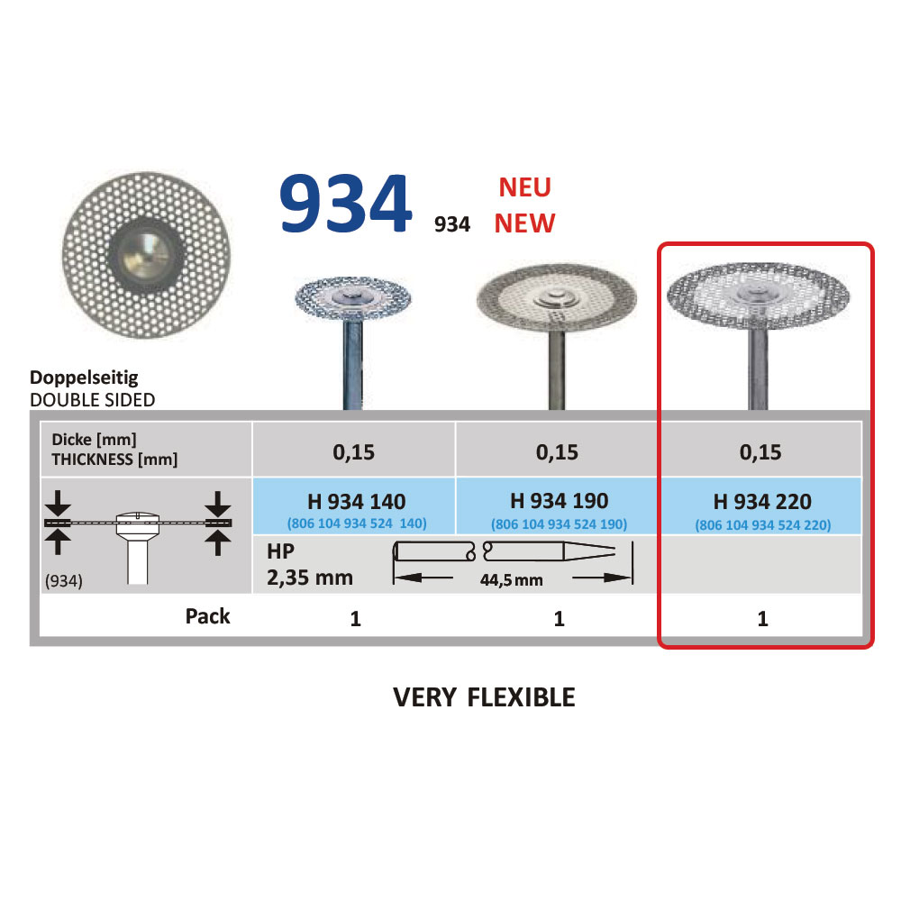Horico diamantskive HP H934/220, stk