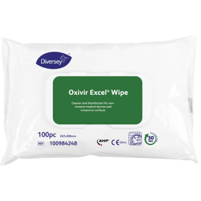 Oxivir Excel Wipe, 20 x 27 cm, 100 stk. 
