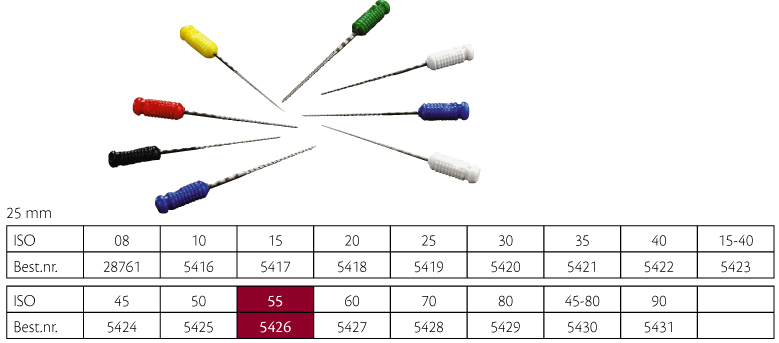 Sendoline S-File 25 mm nr. 55, 6 stk.