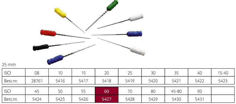 Sendoline S-File 25 mm nr. 60, 6 stk.