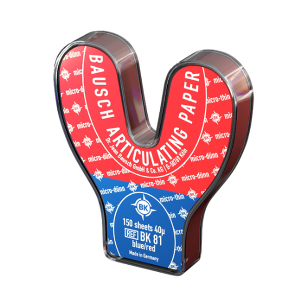 Bausch artikulationspapir BK-81, rød/blå, 150 stk