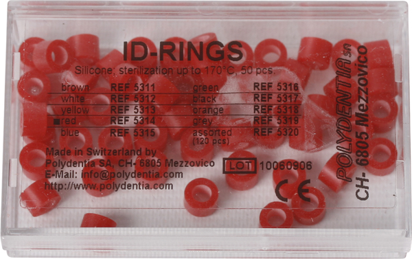 Farvemarkeringsringe røde, 50 stk.