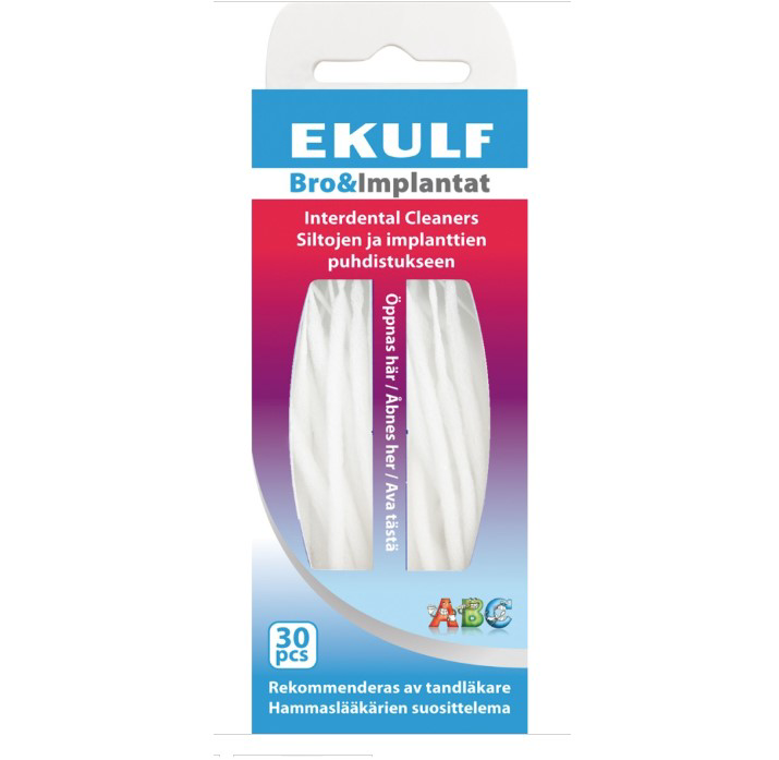Ekulf Bro & Implantat tandtråd, 30 stk.