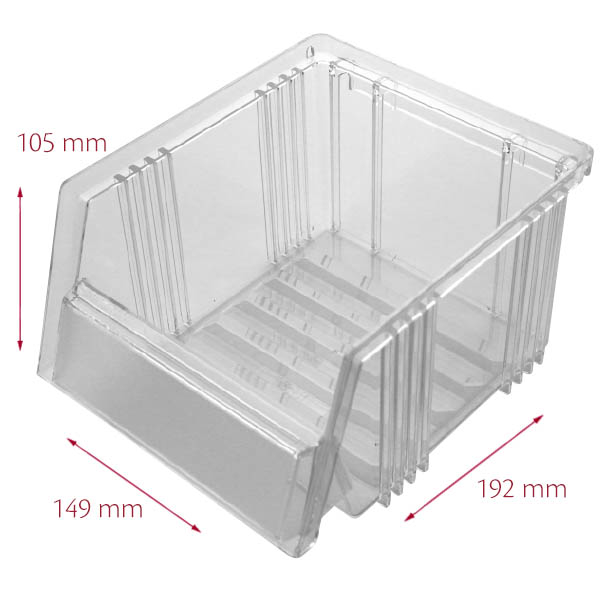 Favorit 2Å 149 x 192 x 105 mm, klar, åben front