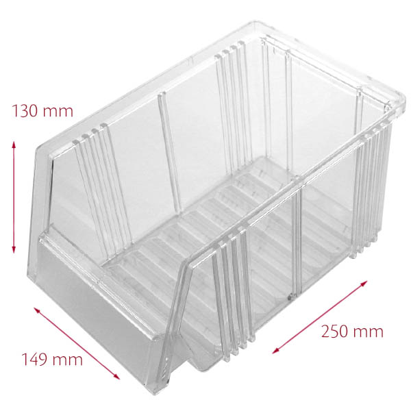 Favorit 3Å 149 x 250 x 130 mm, klar, åben front