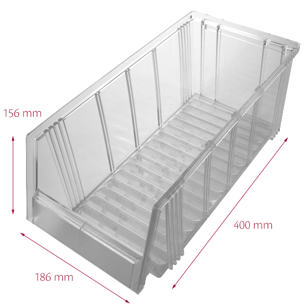 Favorit 5Å 186 x 400 x 156 mm, klar, åben front