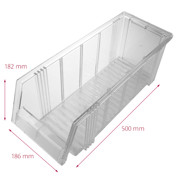 Favorit 6Å 186 x 500 x 182 mm, klar, åben front