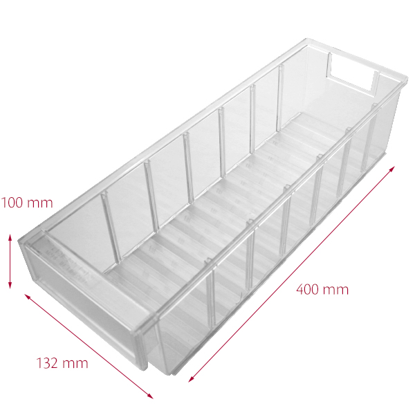 Favorit 5 132 x 400 x 100 mm, klar, lukket front
