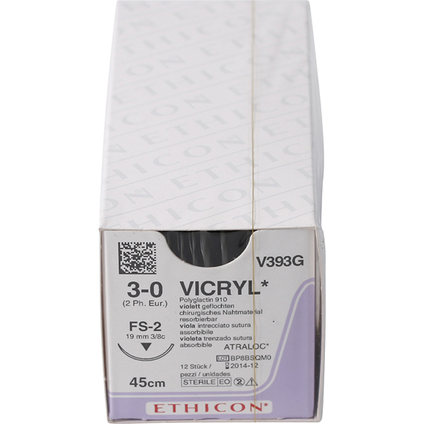 Ethicon sutur V393G 3-0 vicryl, 12 stk.