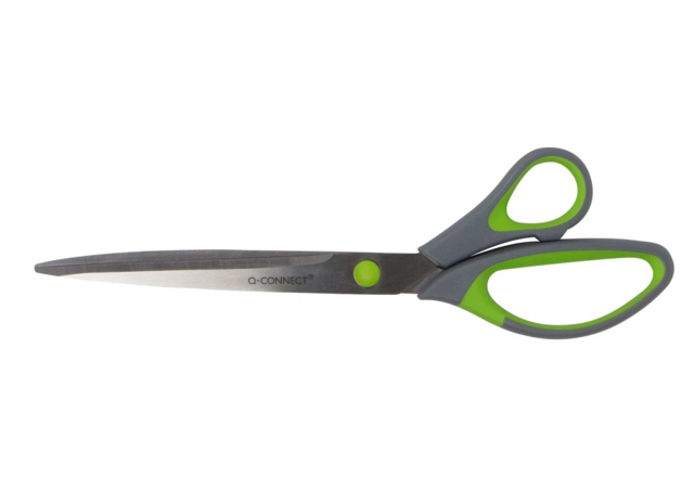 Q-connect SoftGrip saks, 25,5 cm, grå