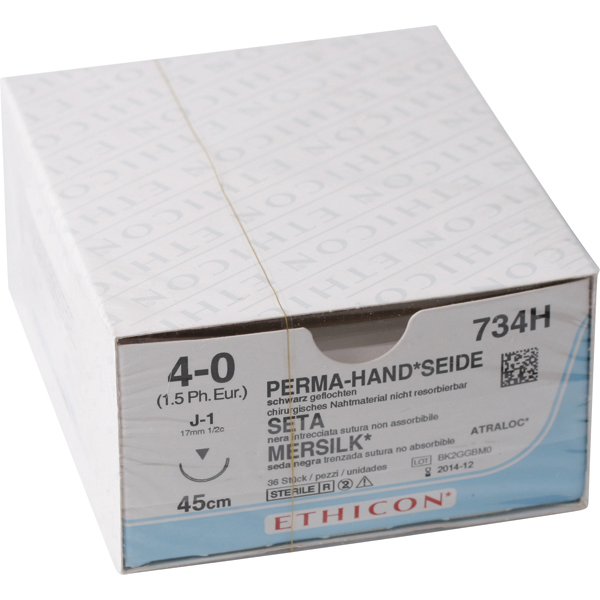 Ethicon sutur 734H 4-0 silke, 36 stk.
