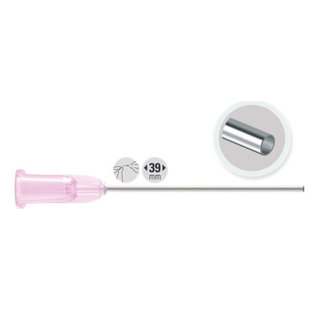 Transcodent skyllekanyle,18 G, 1,2 x 39 mm, pink, 100 stk.