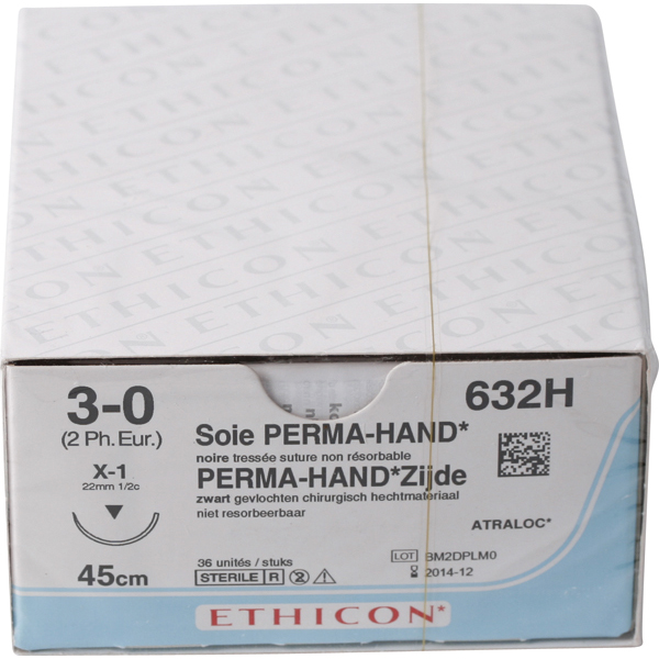 Ethicon sutur 632H 3-0 silke, 36 stk.