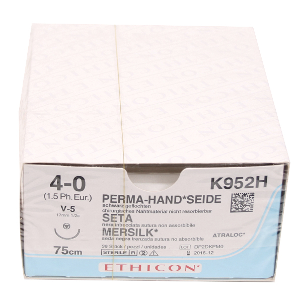 Ethicon sutur K952H 4-0 silke, 36 stk.