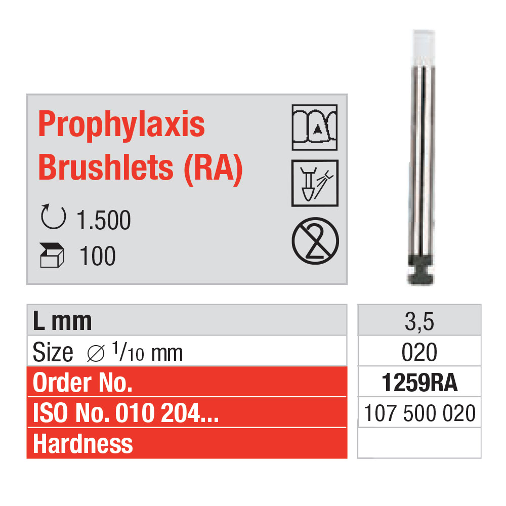 Edenta profybørster flade RA 1259/020 hvid 100 stk