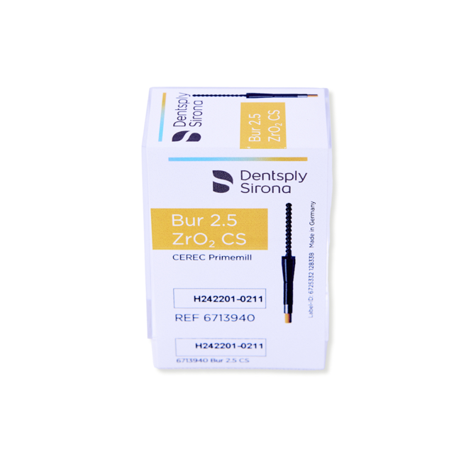 CEREC Primemill bor, 2,5 ZrO2 CS, gul, 3 stk.