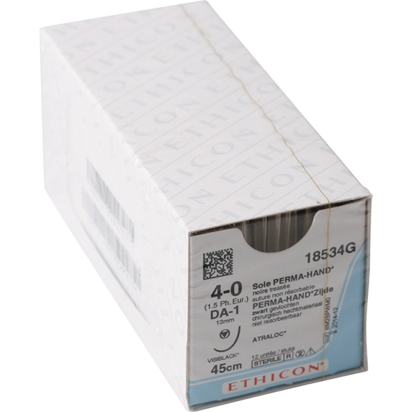 Ethicon sutur 18534G 4-0 silke, 12 stk.